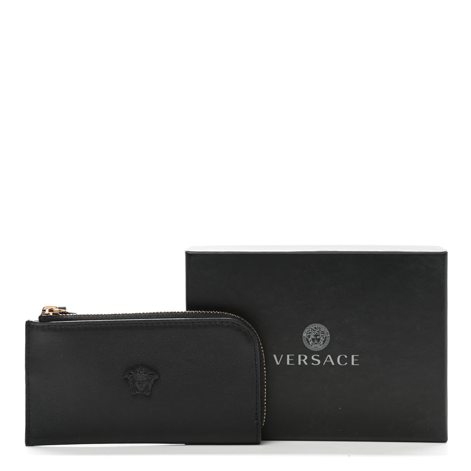 Versace Nappa La Medusa Zip Pouch Card Holder Black 7 of 7