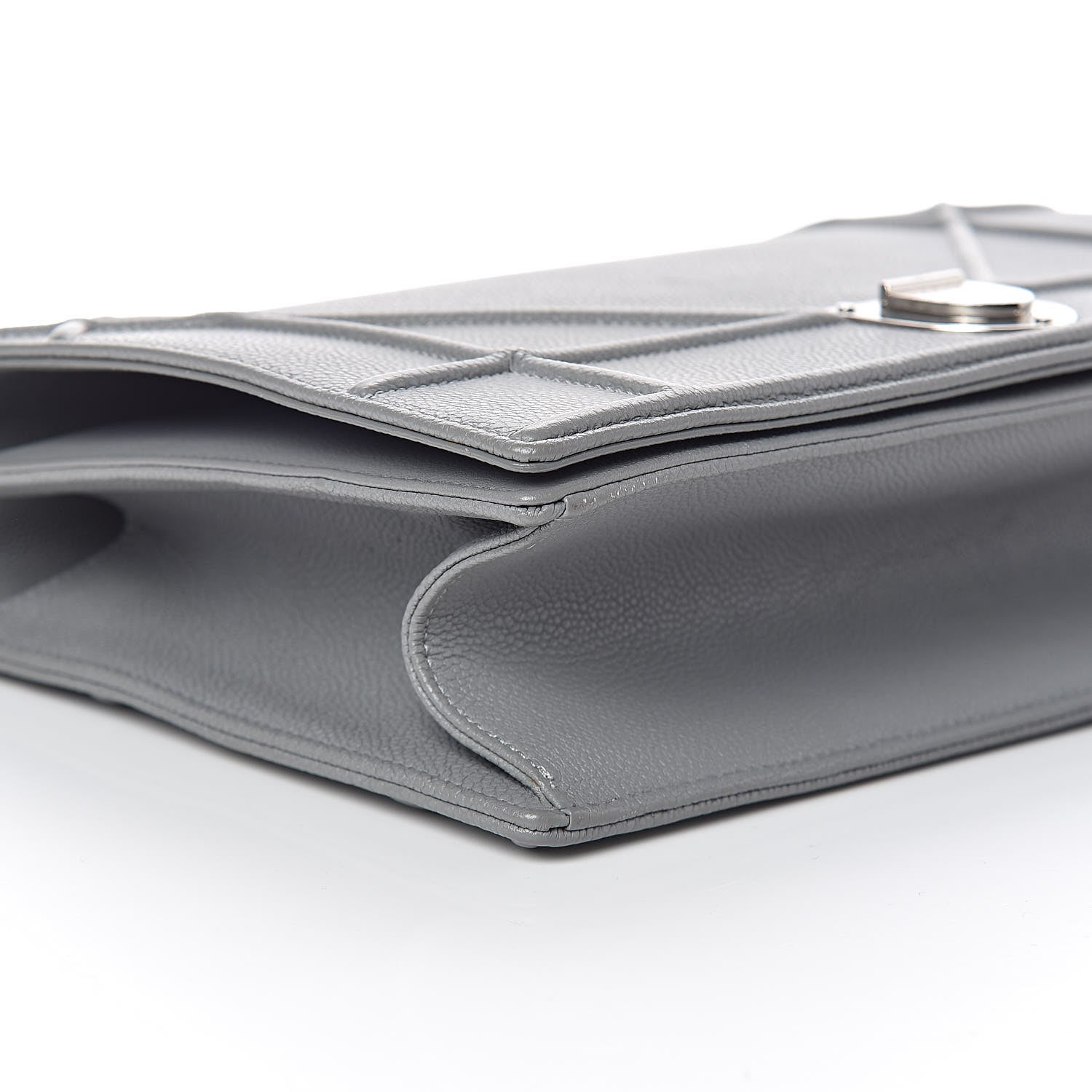 Christian Dior Grained Calfskin Large Diorama Flap Bag Grey 7 of 9