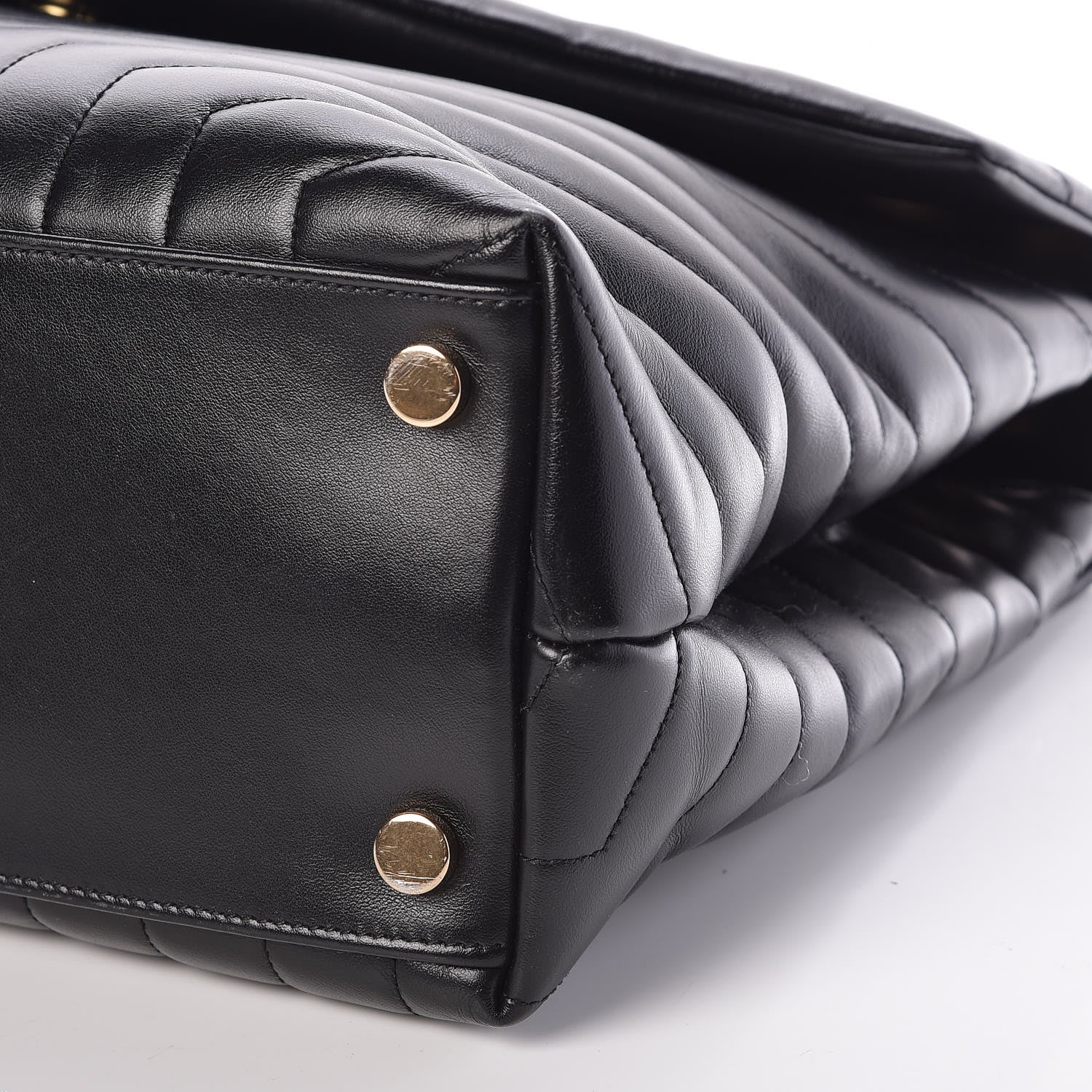 Saint Laurent Calfskin Y Quilted Monogram Large Loulou Chain Satchel Black 8 of 8