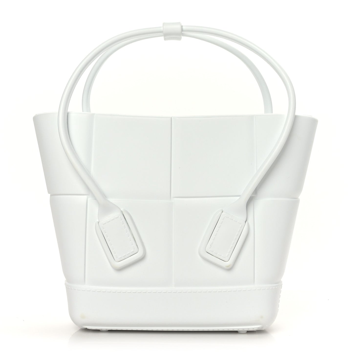 Rubber Intrecciato Mini Arco Tote White