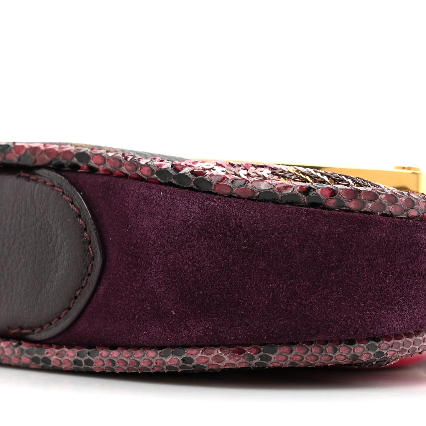 Monogram Sequins Savage Cub Clutch Rose