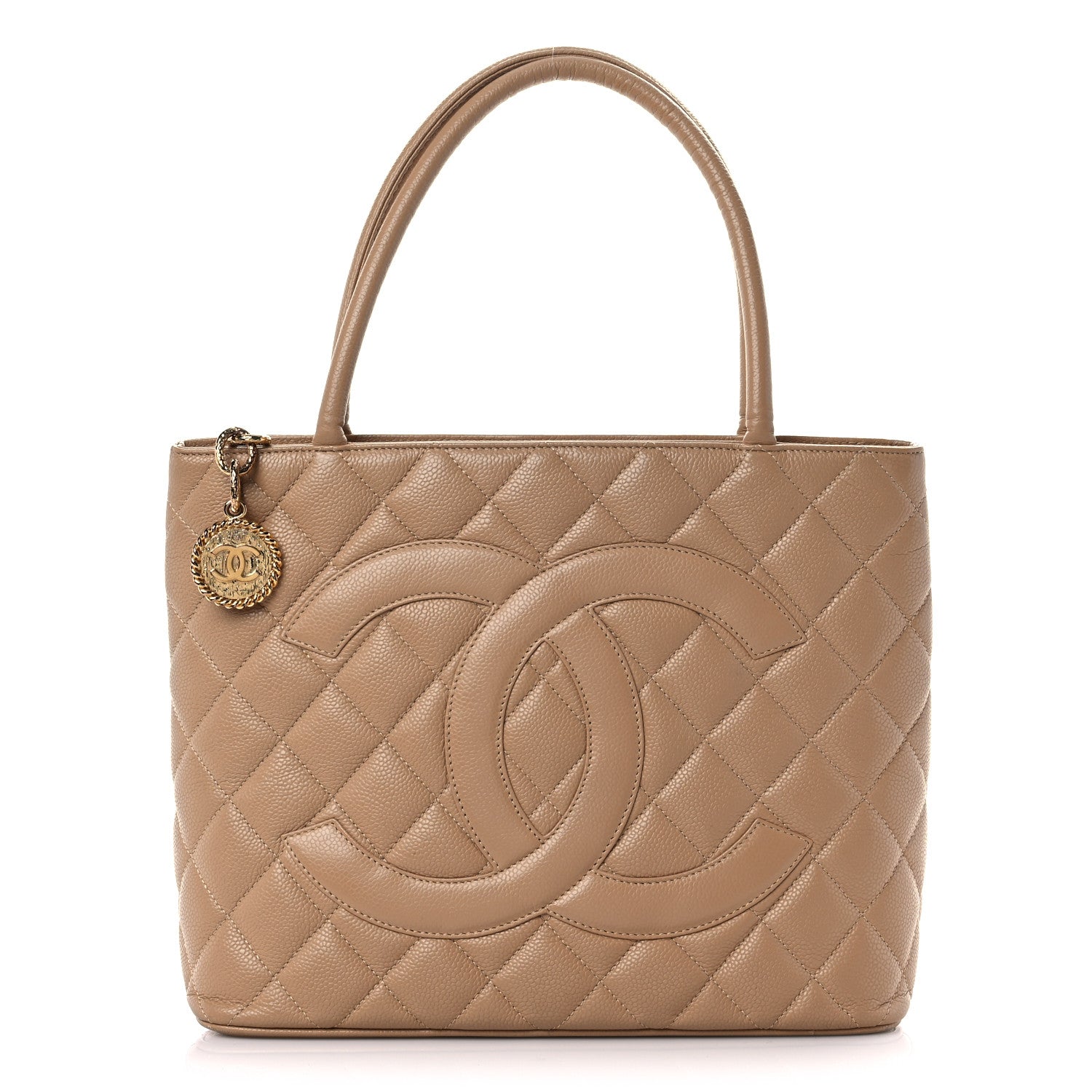 Chanel Caviar Quilted Medallion Tote Beige 1 of 16