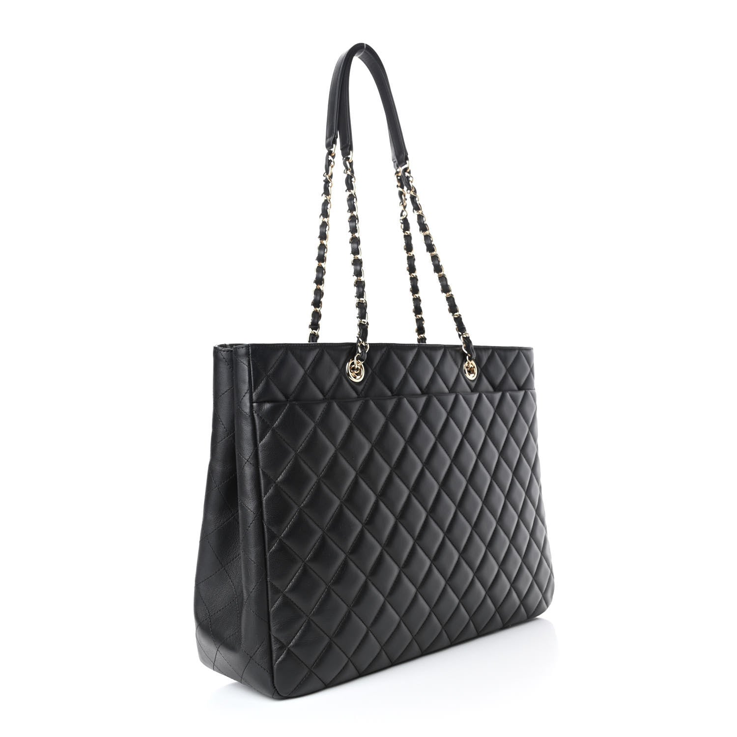 Chanel Calfskin Quilted Large Classic Shopping Tote Black 2 of 4
