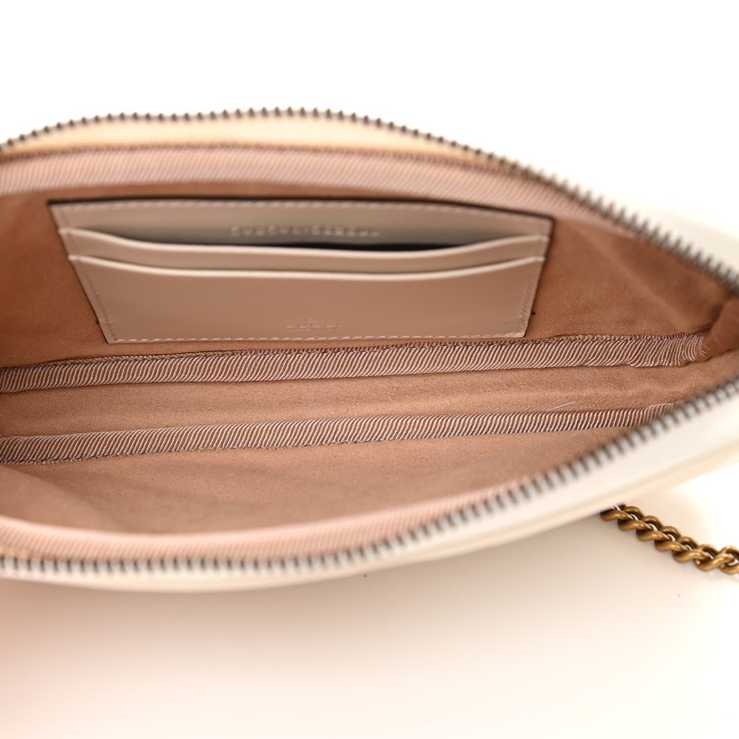 Gucci Calfskin Matelasse Mini GG Marmont Chain Crossbody Bag White 5 of 10