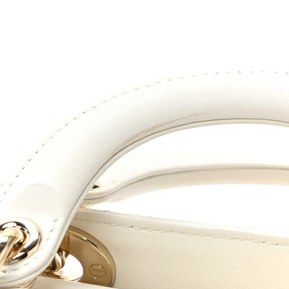 Christian Dior Lambskin Cannage Mini Lady Dior White 10 of 11