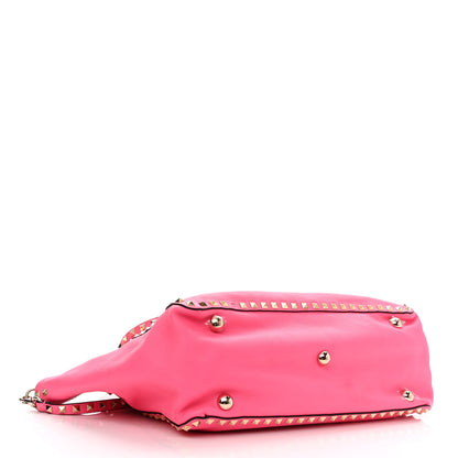 Valentino Garavani Vitello Medium Rockstud Tote Fuxia Fluo 4 of 13