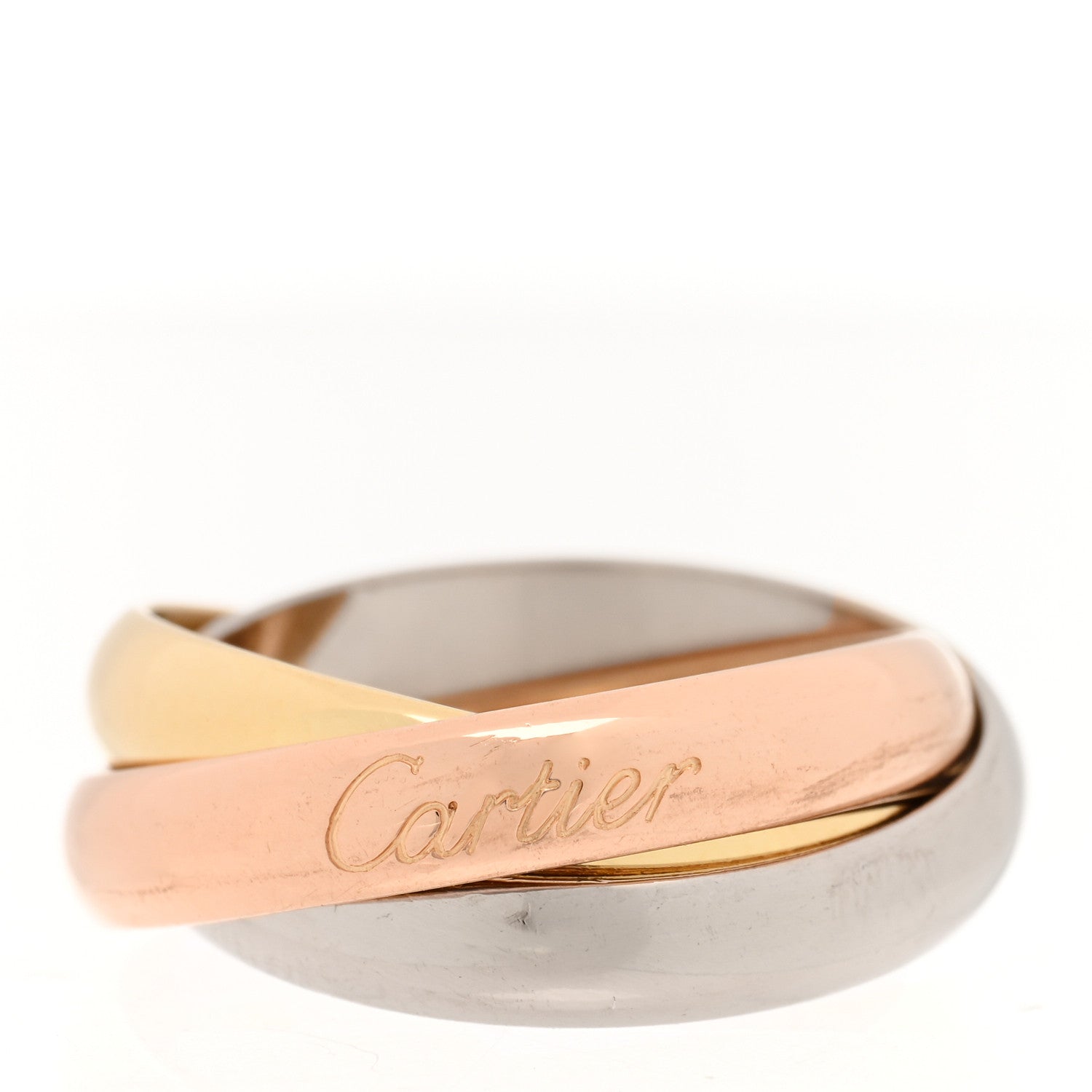 Cartier 18K Pink Yellow White Gold Small Trinity Ring 51 5.75 1 of 4
