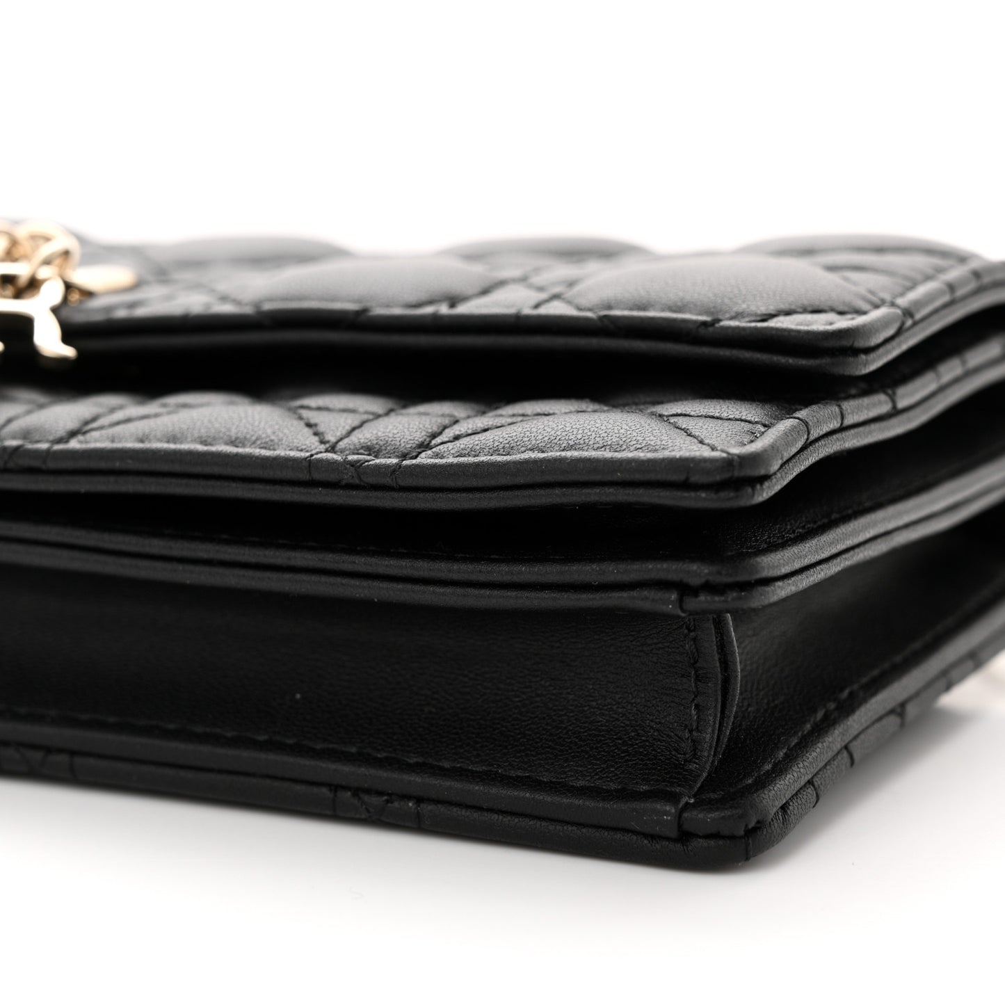 Lambskin Cannage Mini My Dior Top Handle Clutch Black