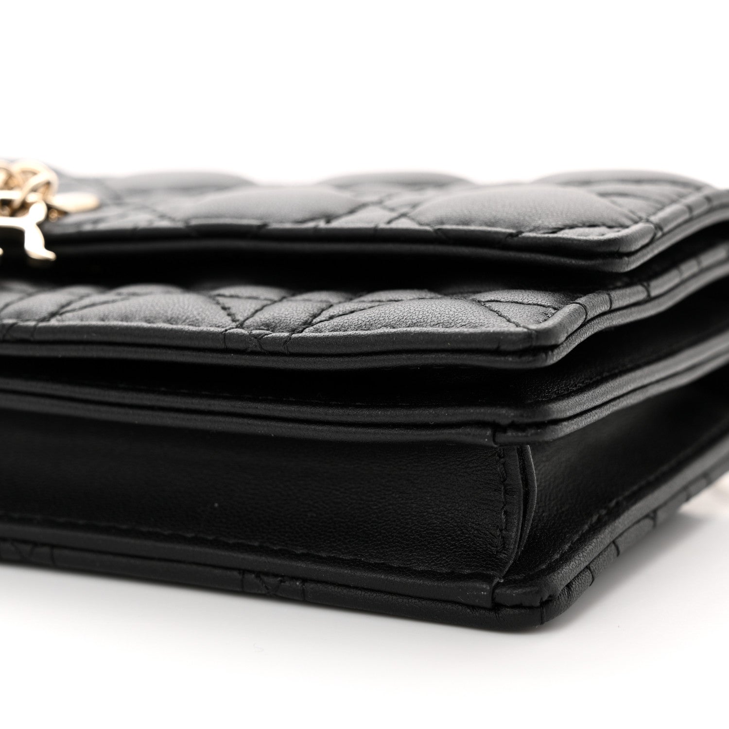 Christian Dior Lambskin Cannage Mini My Dior Top Handle Clutch Black 11 of 11