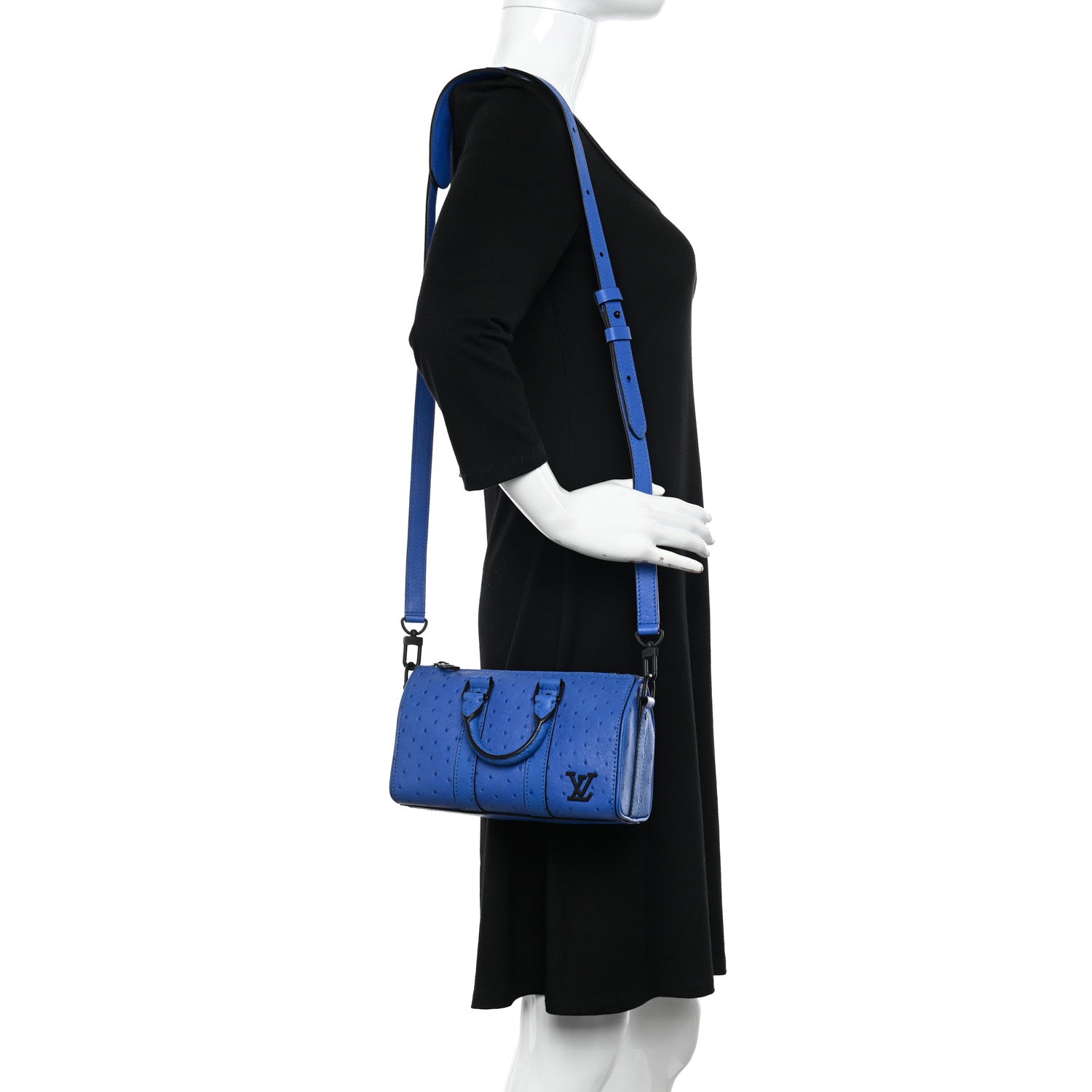 Louis Vuitton Ostrich Keepall XS Blue 2 of 9