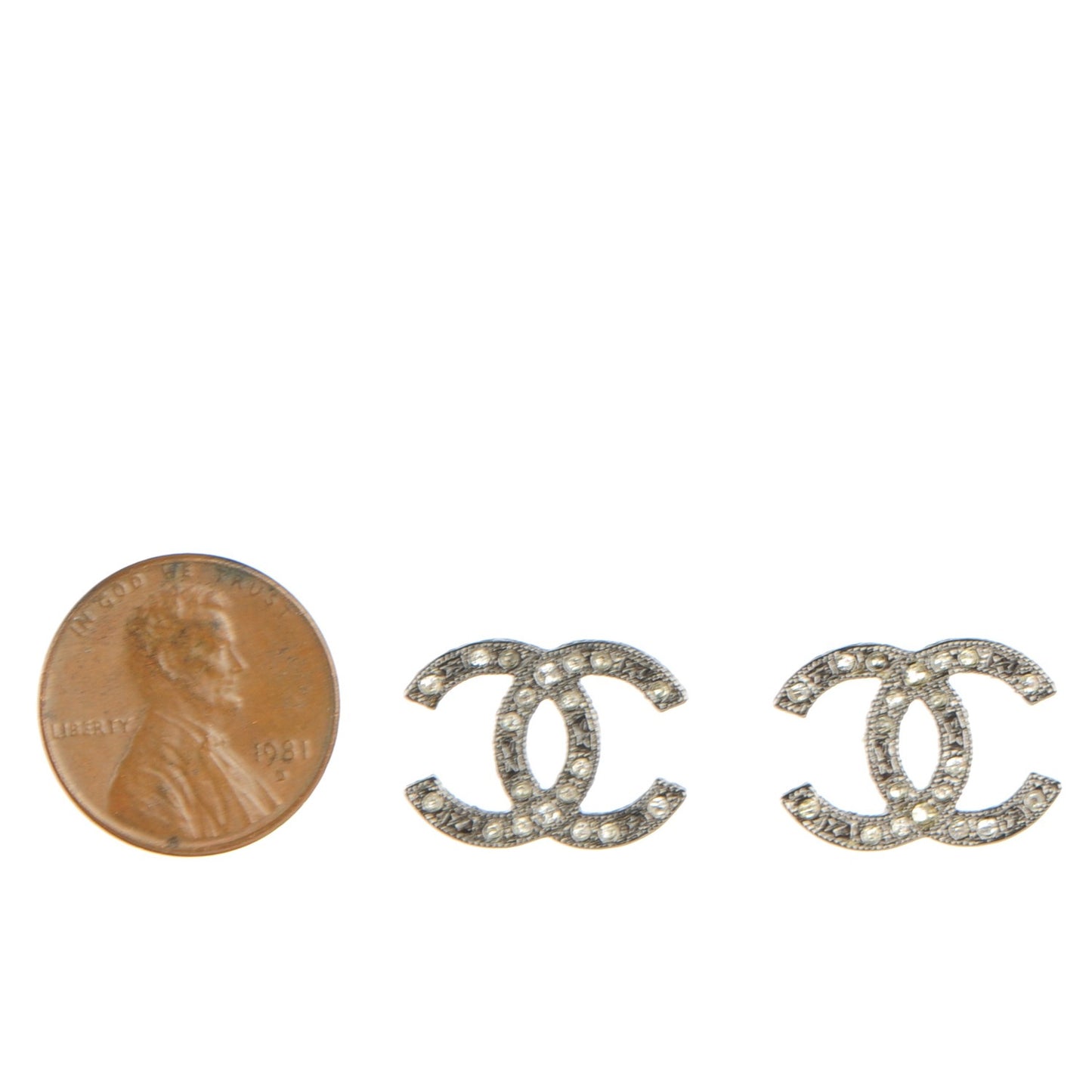 Crystal CC Earrings Silver