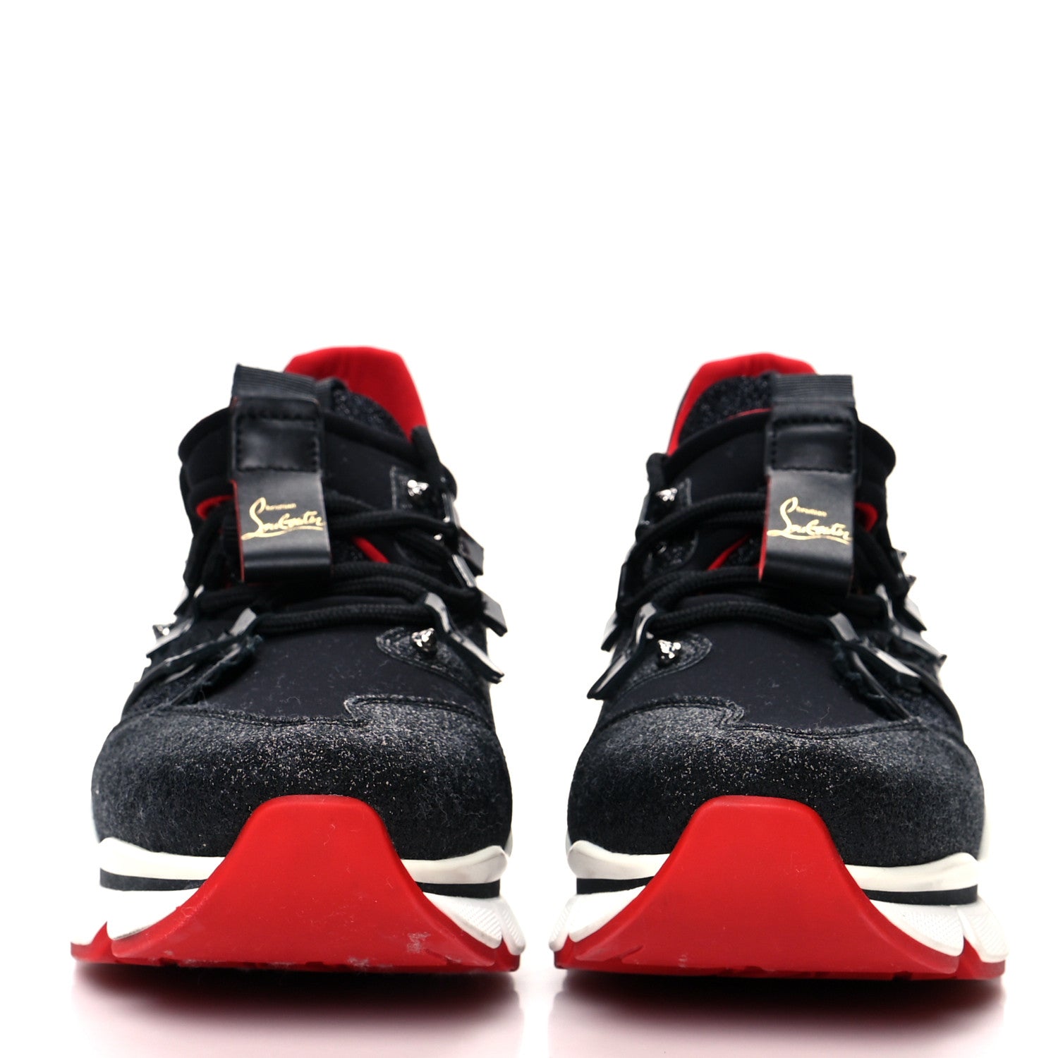 Christian Louboutin Glitter Donna Red Runner Flat Sneaker 39 Black 2 of 9