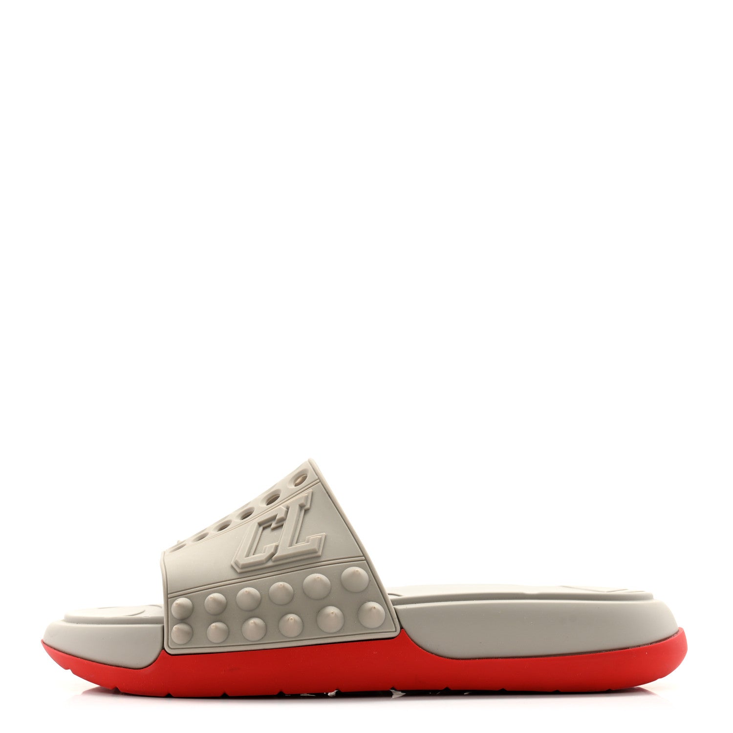 Christian Louboutin Rubber Take It Easy Flat Slide Sandals 41 Goose 1 of 9