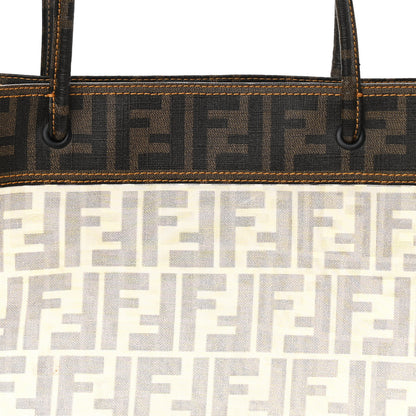 Fendi Mesh Glazed Fabric FF 1974 Tote Tobacco 10 of 12