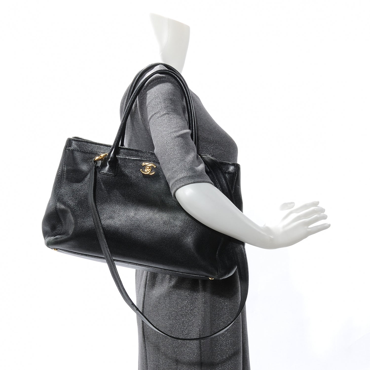 Chanel Calfskin Cerf Executive Shopper Tote Black 2 of 8