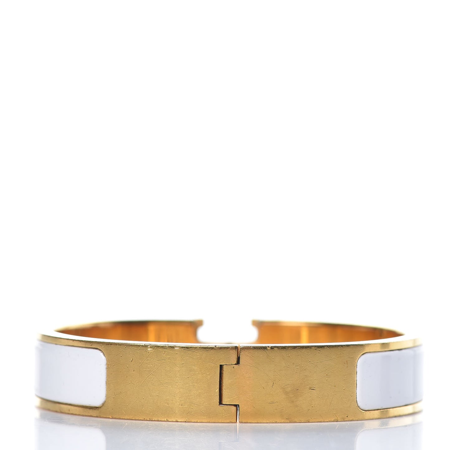 Enamel Narrow Clic Clac H Bracelet PM White