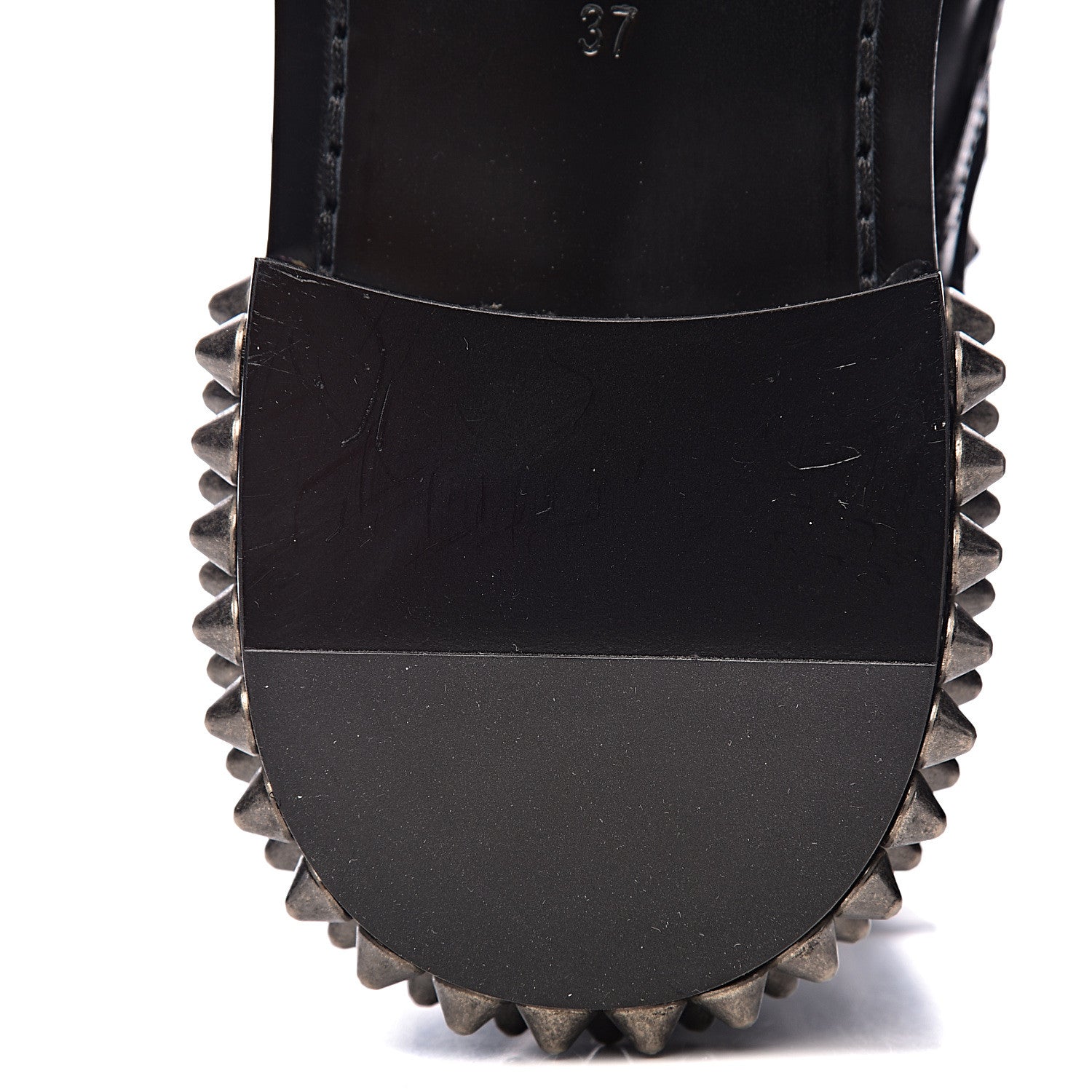 Saint Laurent Smooth Calfskin Studded Womens Punk Ranger Boots 37 Black 12 of 15