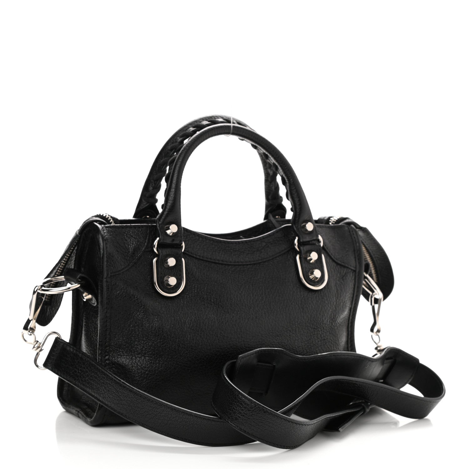 Balenciaga Chevre Silver Metallic Edge Hardware Mini City Black 3 of 8
