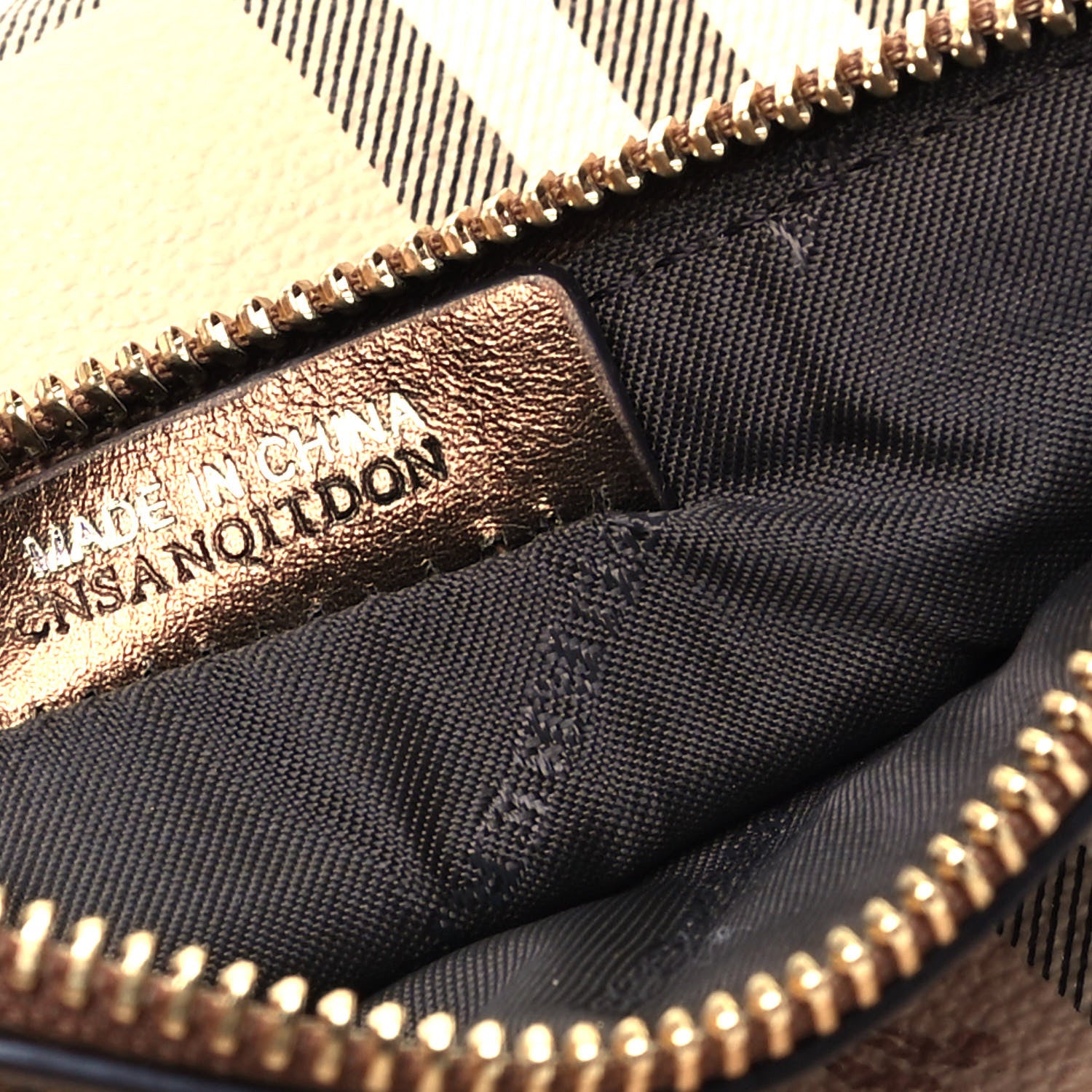 Burberry Haymarket Check Metallic Adeline Foldover Clutch Brown 7 of 7