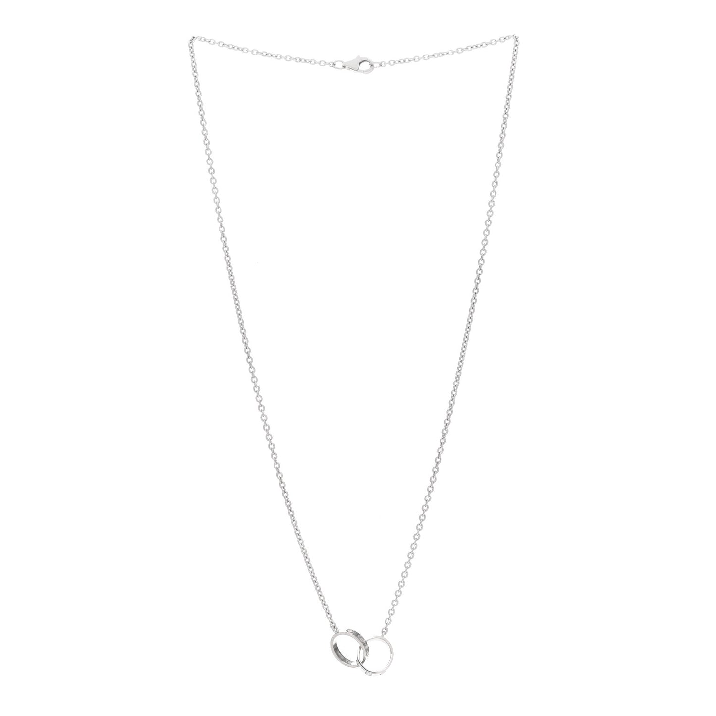 18K White Gold Interlocking LOVE Necklace