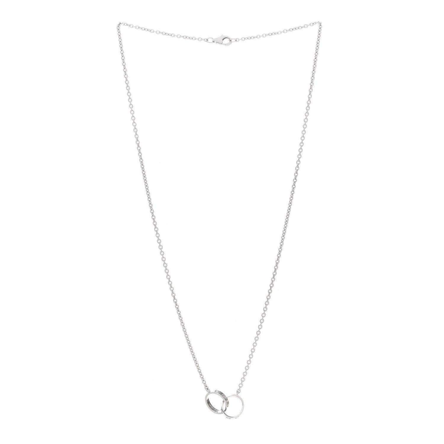 Cartier 18K White Gold Interlocking LOVE Necklace 3 of 4