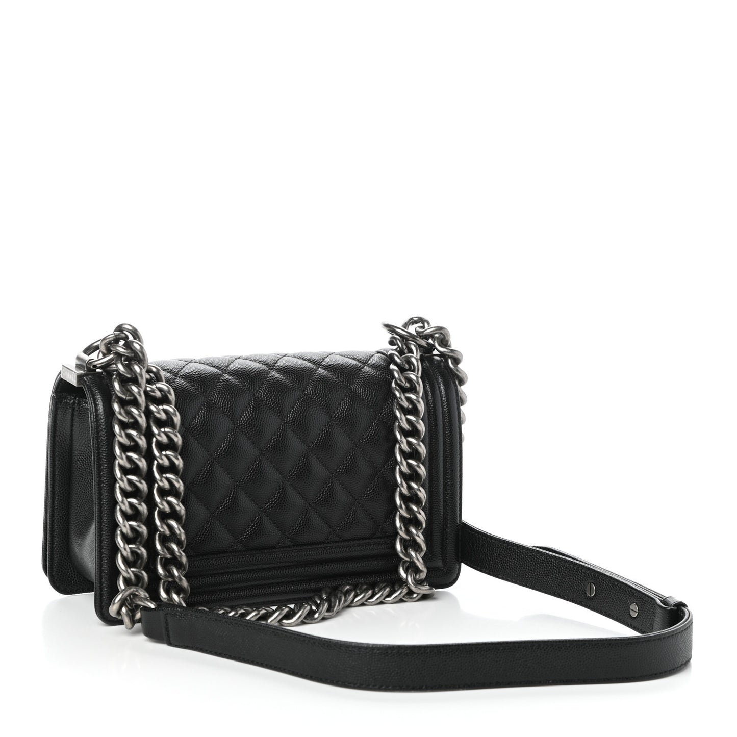 Caviar Quilted Small Boy Flap Black
