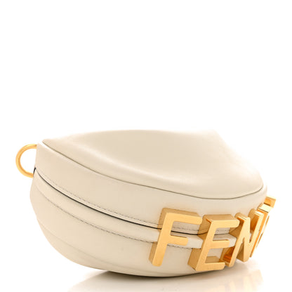 Fendi Vitello Grace Matte Nano Fendigraphy Hobo Charm White Ice 4 of 11