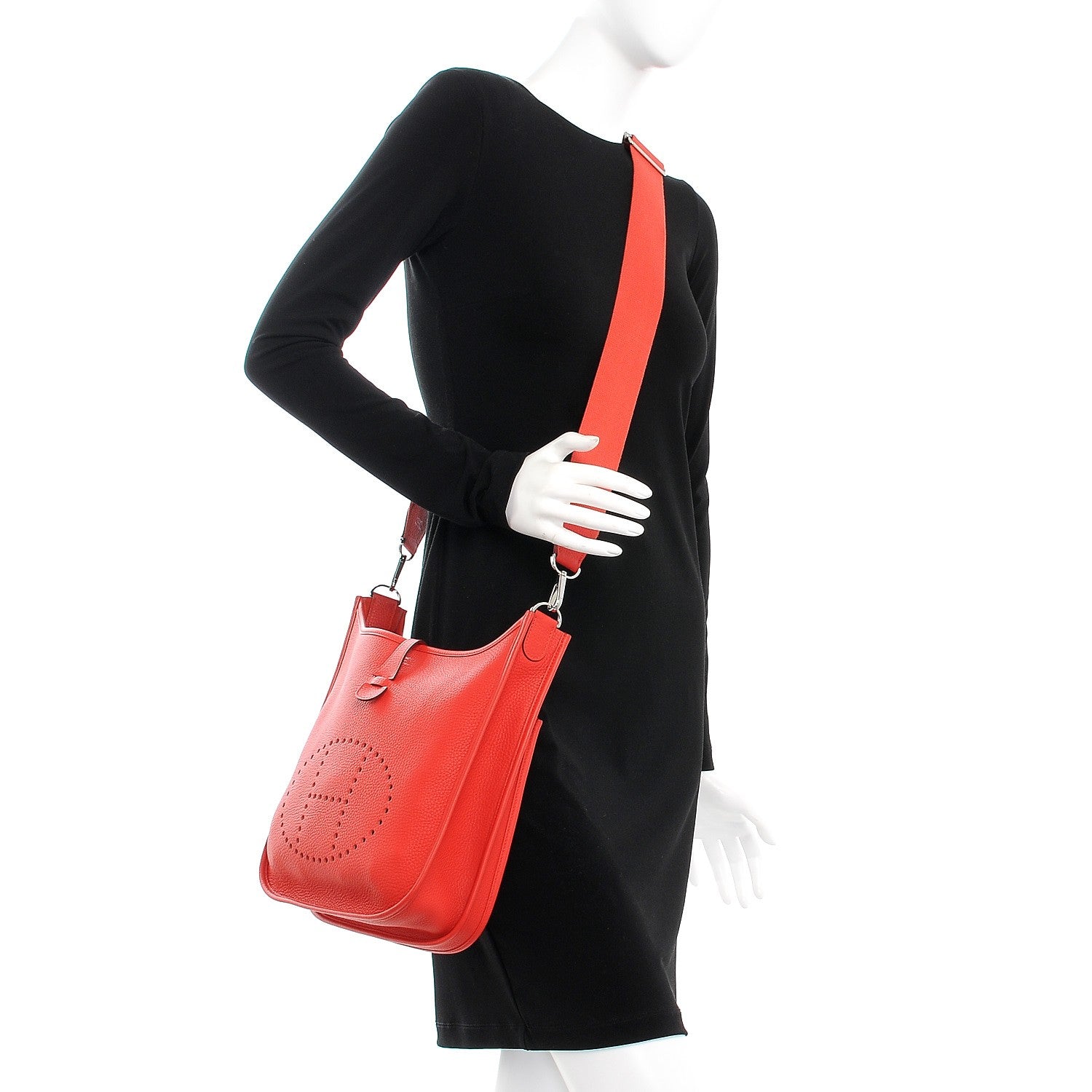 Hermes Taurillon Clemence Evelyne III PM Rouge Tomate 3 of 8