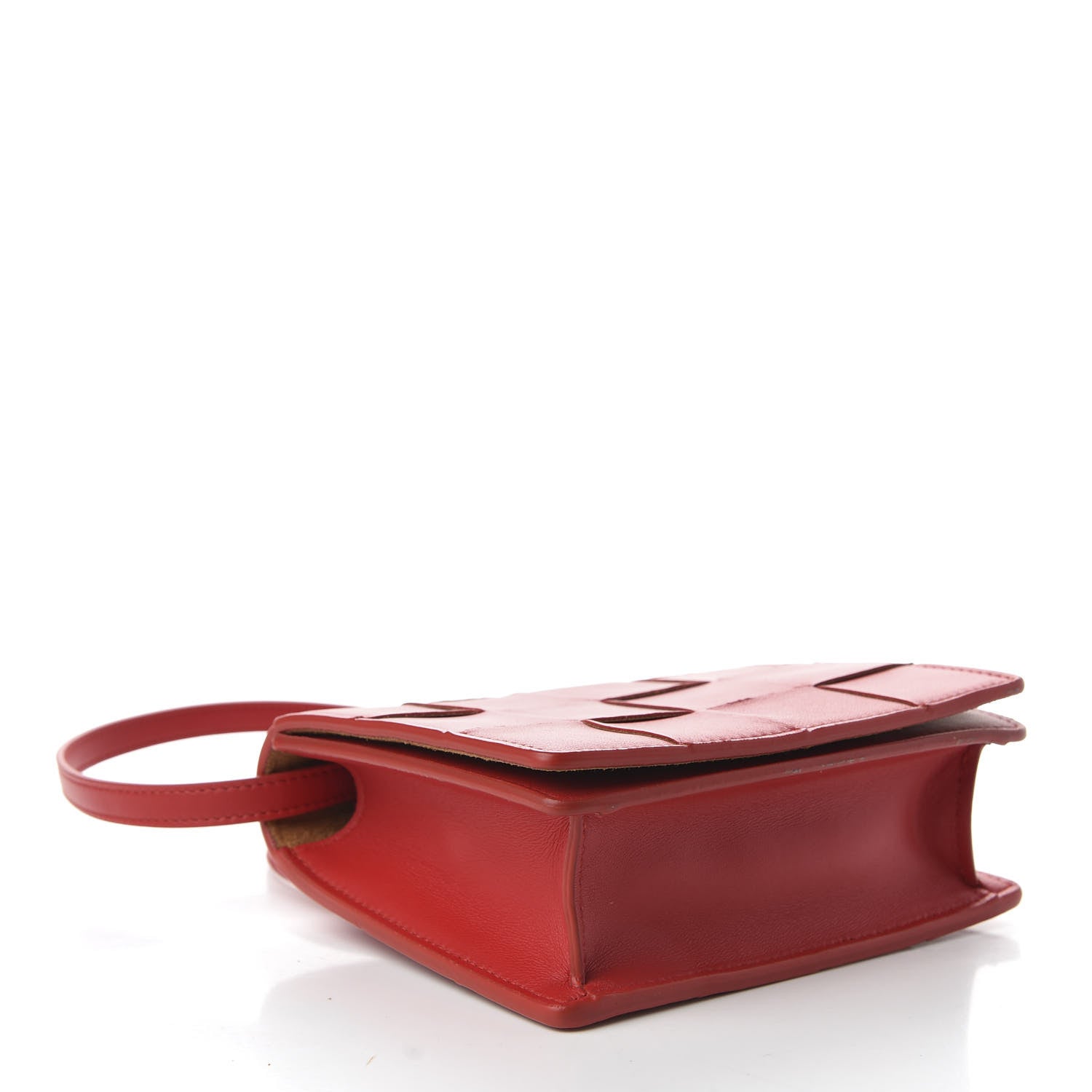 Bottega Veneta Lambskin Maxi Intrecciato Mini Cassette Crossbody Bag Bright Red 4 of 9