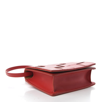 Bottega Veneta Lambskin Maxi Intrecciato Mini Cassette Crossbody Bag Bright Red 4 of 9