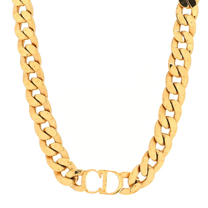 Christian Dior Metal CD Choker Necklace Gold 1 of 5