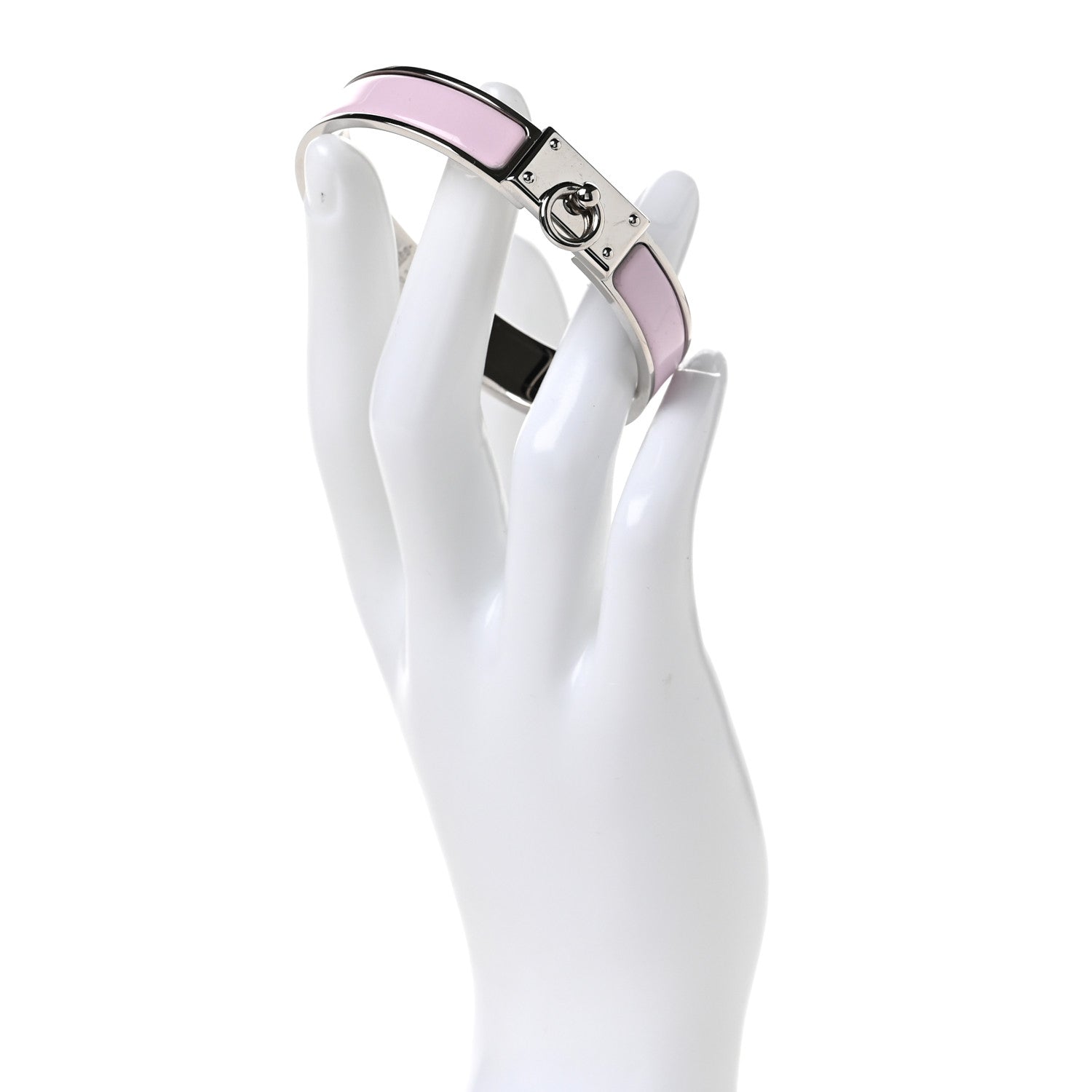 Hermes Enamel Clic Anneau Bracelet PM Rose Dragee 2 of 4