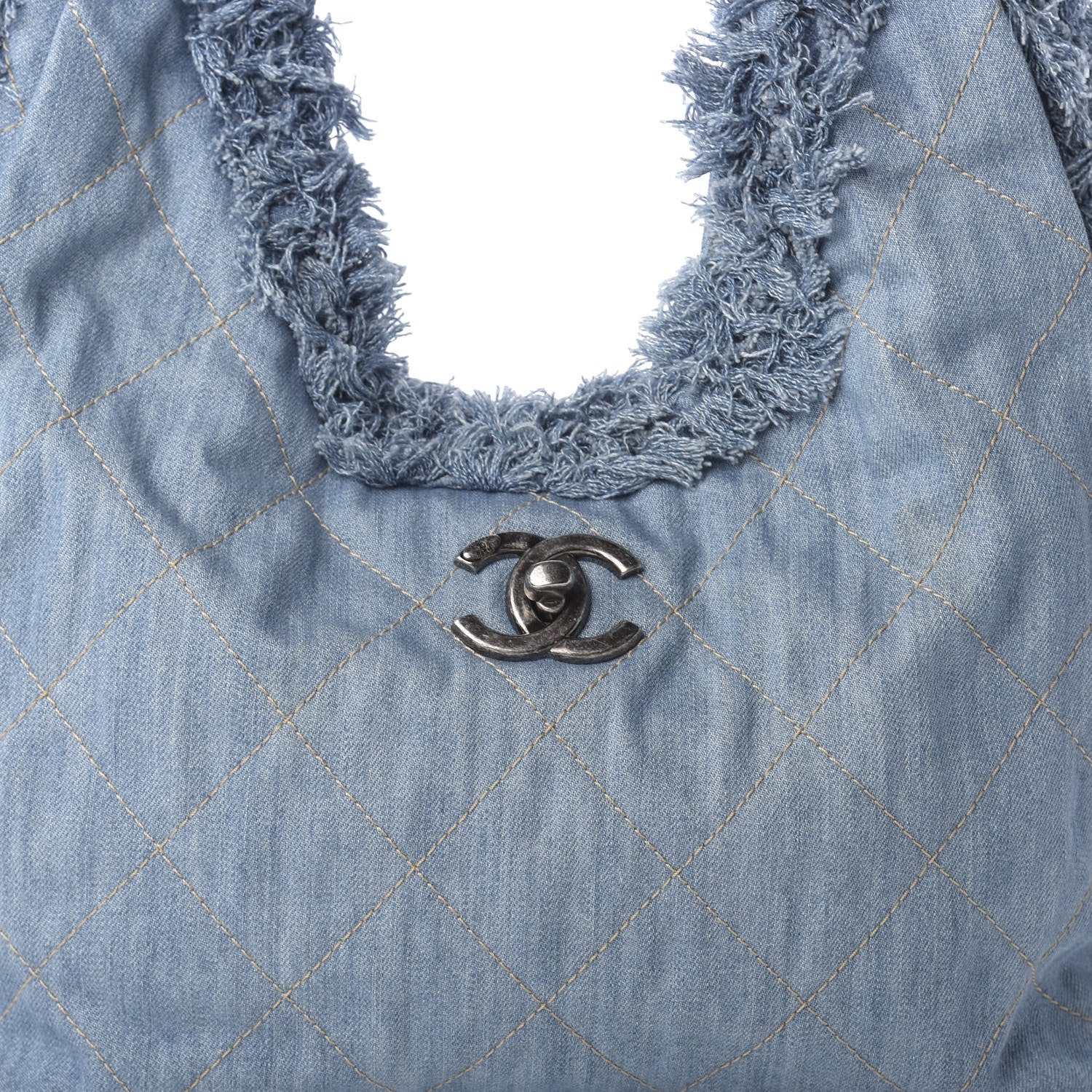 Chanel Denim Quilted Chain Hobo Light Blue 10 of 10
