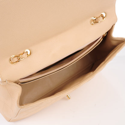 Chanel Caviar Quilted Jumbo Single Flap Beige Clair 8 of 9