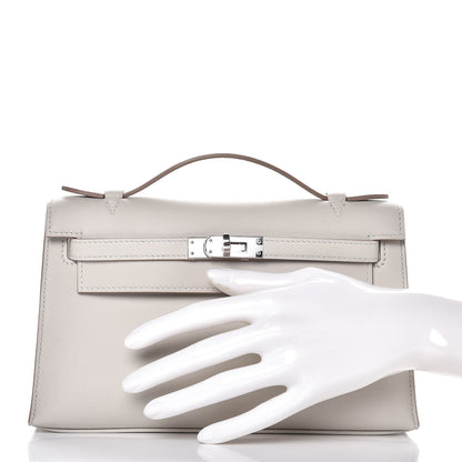 Hermes Swift Kelly Pochette Clutch Gris Perle 2 of 26