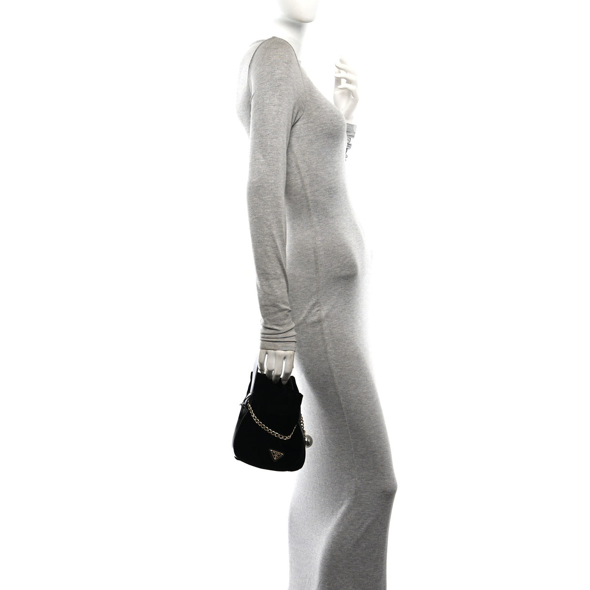 Velvet Petit Sac Mini Bucket Bag Black