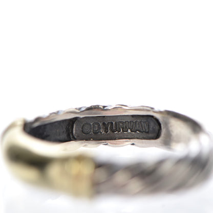 David Yurman Sterling Silver 14K Yellow Gold Metro Cable Ring 53 6.25 4 of 5