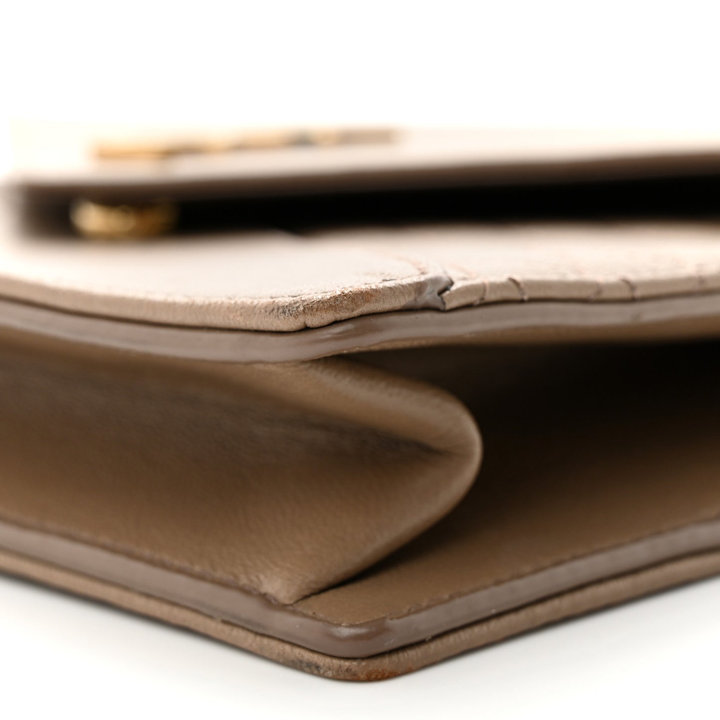 Lambskin Quilted Monogram Gaby Chain Bag Taupe