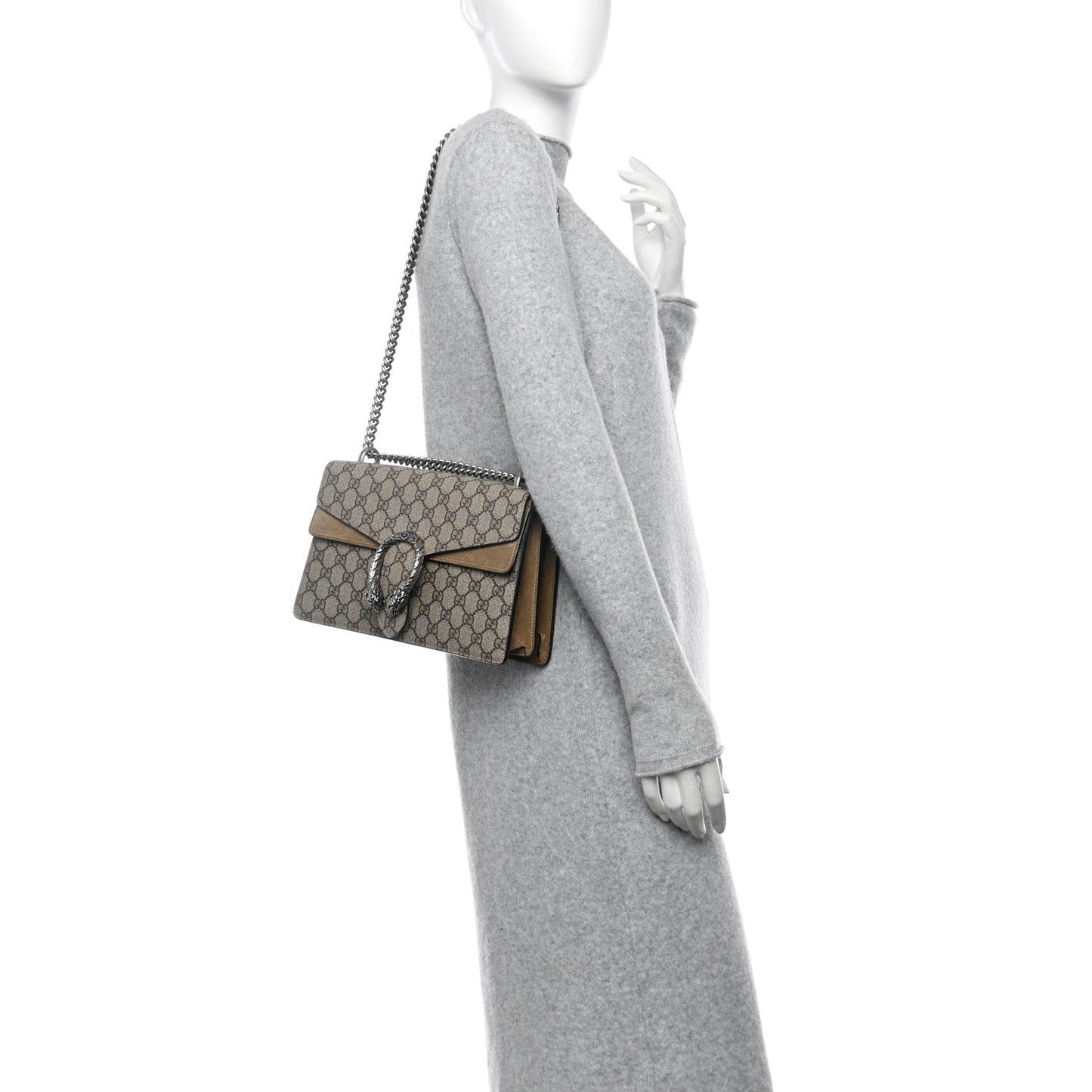 GG Supreme Monogram Small Dionysus Shoulder Bag Taupe