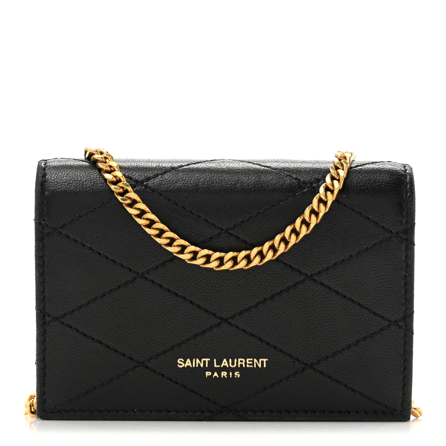 Lambskin Quilted Monogram Baby Crossbody Bag Black
