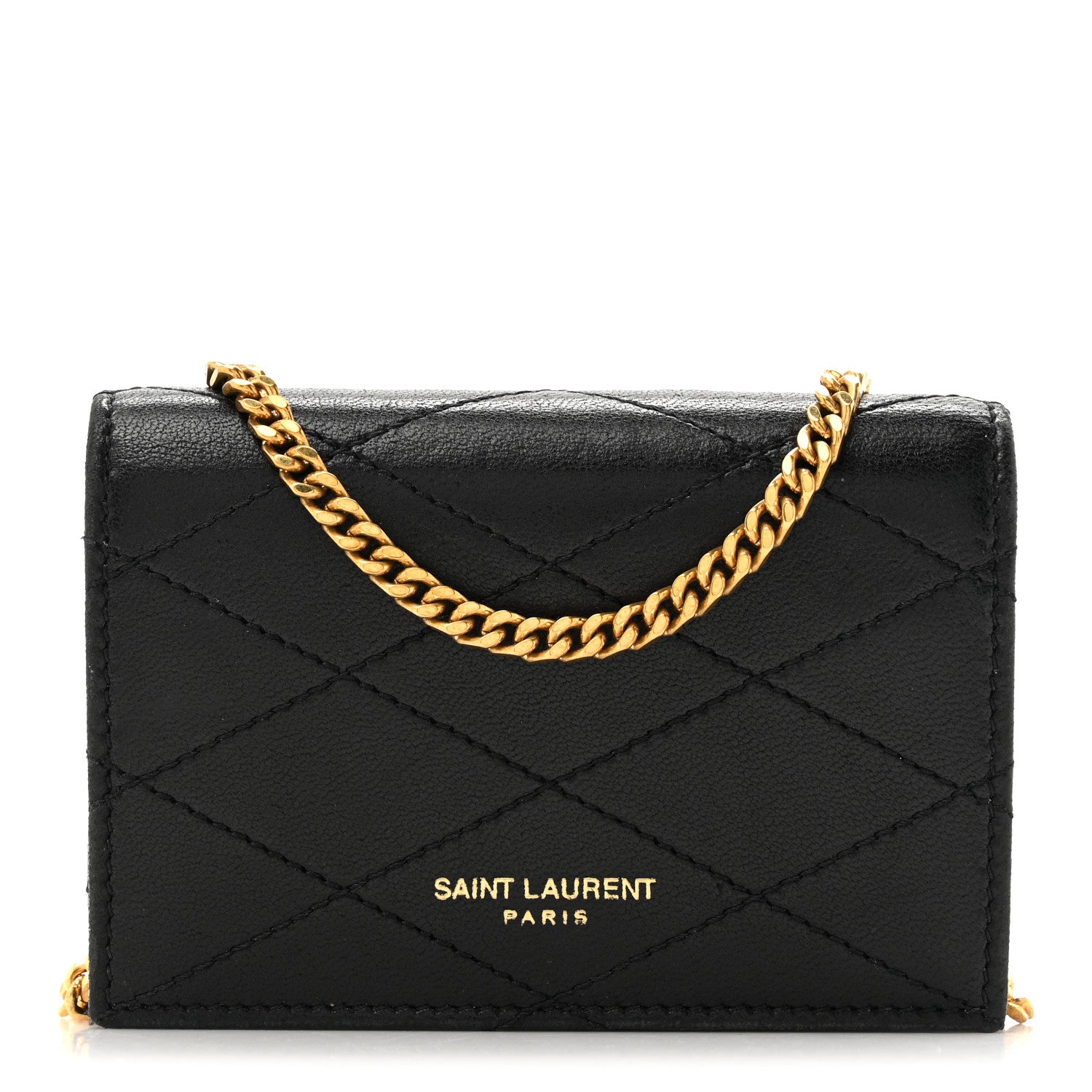 Saint Laurent Lambskin Quilted Monogram Baby Crossbody Bag Black 1 of 14