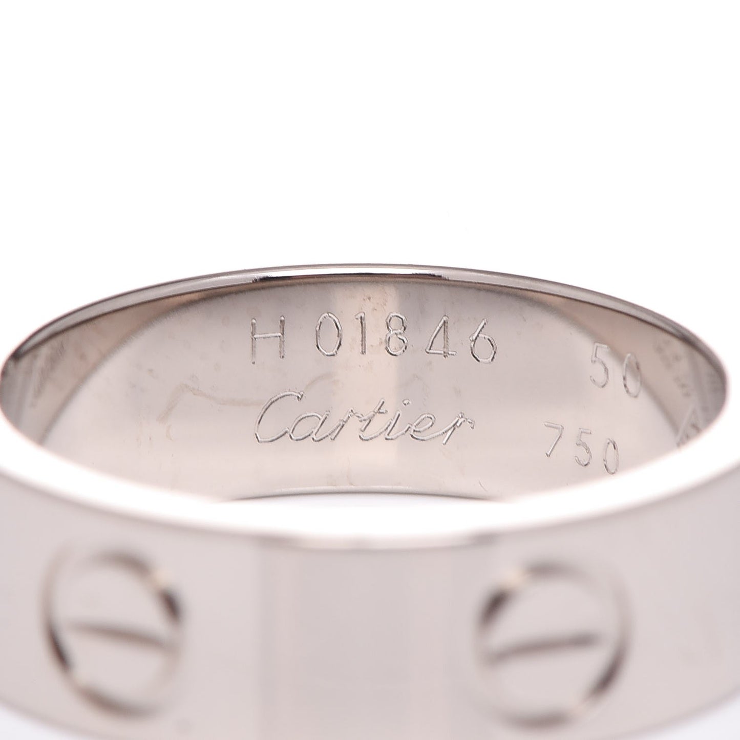 18K White Gold 5.5mm LOVE Ring 50 5.25