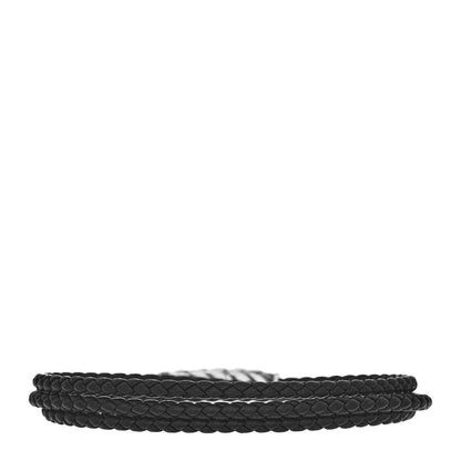 David Yurman Sterling Silver Chevron Triple-Wrap Bracelet Black 2 of 3