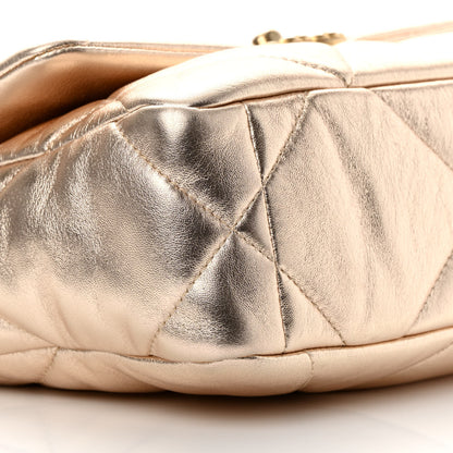 Chanel Metallic Lambskin Quilted Medium Chanel 19 Flap Gold 9 of 16