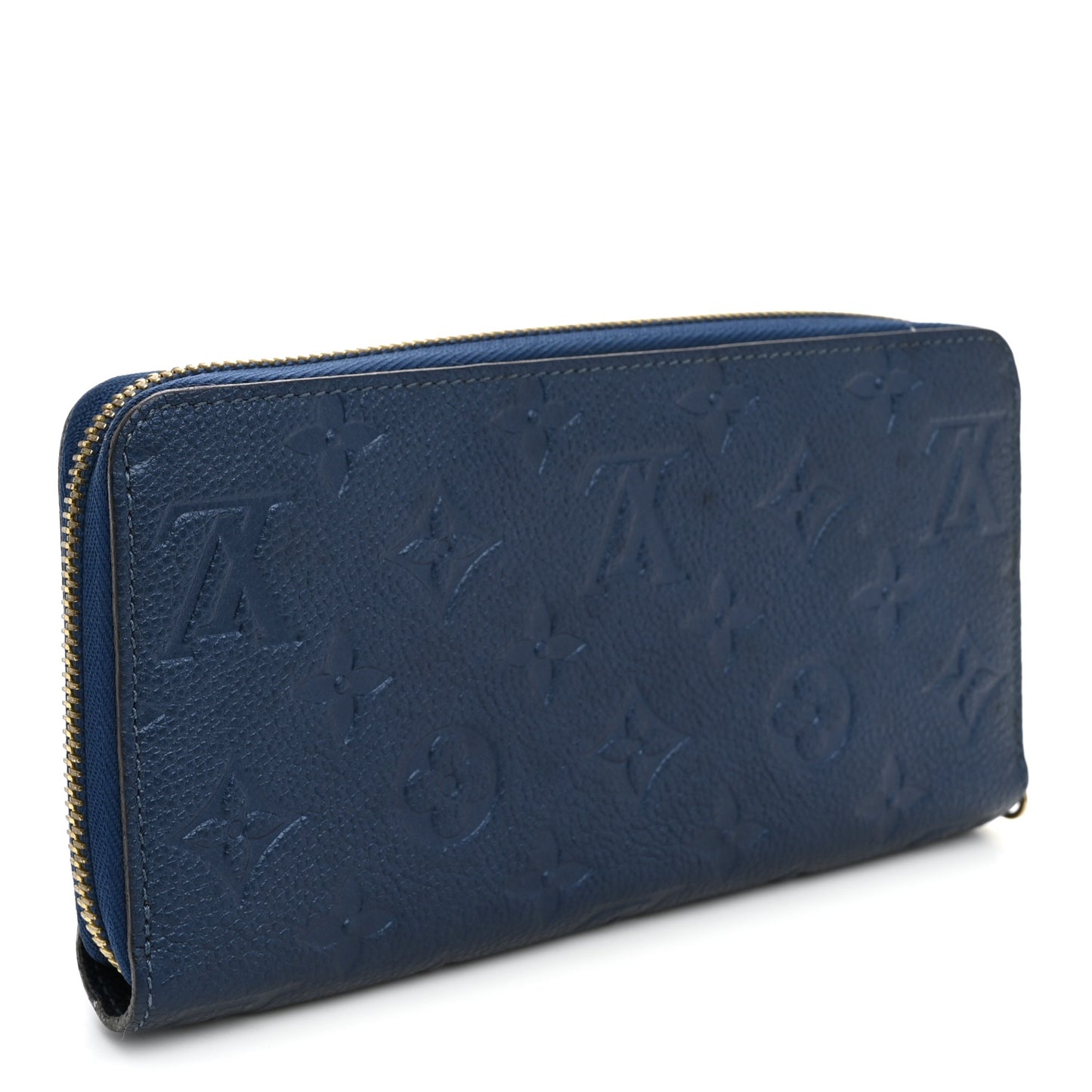 Metallic Empreinte Monogram Zippy Wallet Navy Nacre