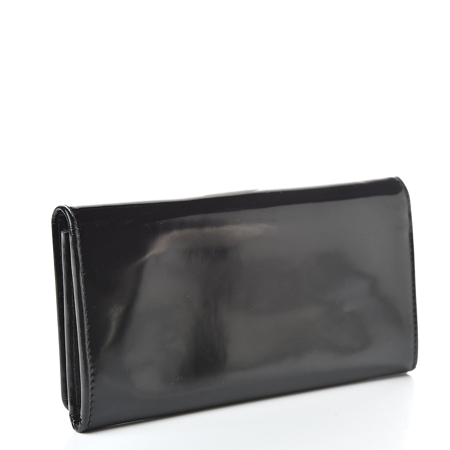 Balenciaga Laminated Calfskin Giant 12 Silver Hardware Money Wallet Black 3 of 10