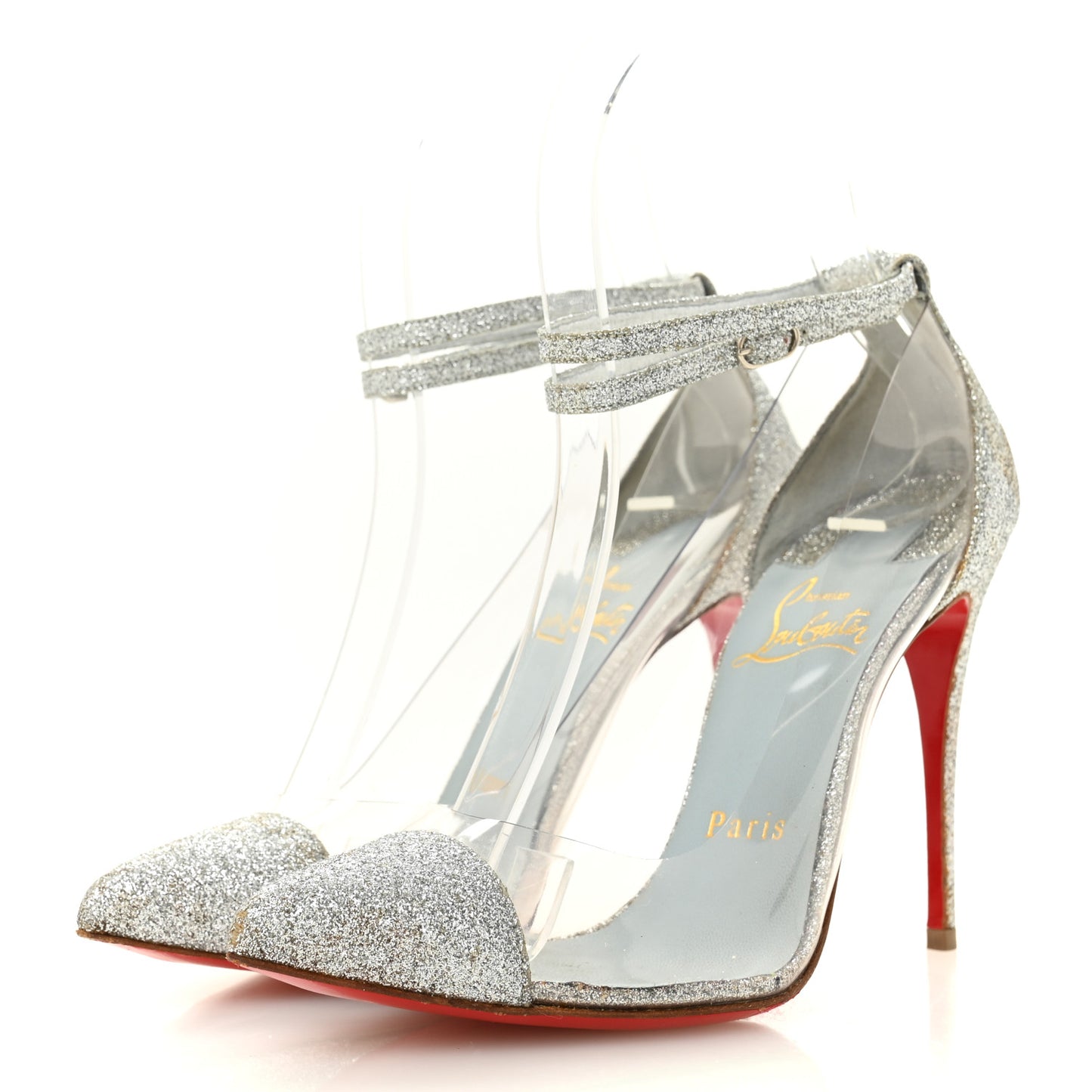 Glitter PVC Un Bout 100 Pumps 35 Silver