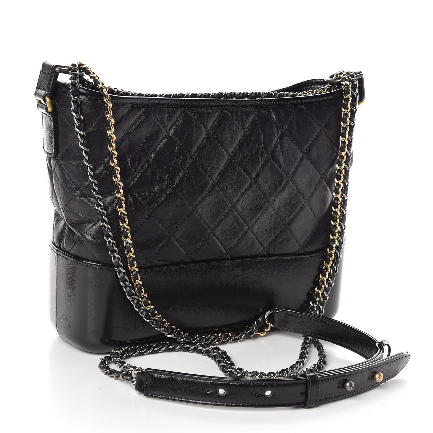 Chanel Aged Calfskin Quilted Medium Gabrielle Hobo Black 3 of 11