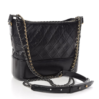 Chanel Aged Calfskin Quilted Medium Gabrielle Hobo Black 3 of 11