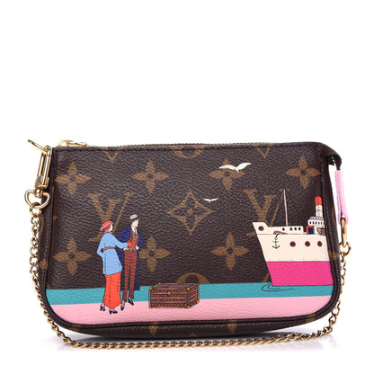 Louis Vuitton Monogram 2016 Christmas Animation Mini Pochette Accessories Rose Ballerine 1 of 11
